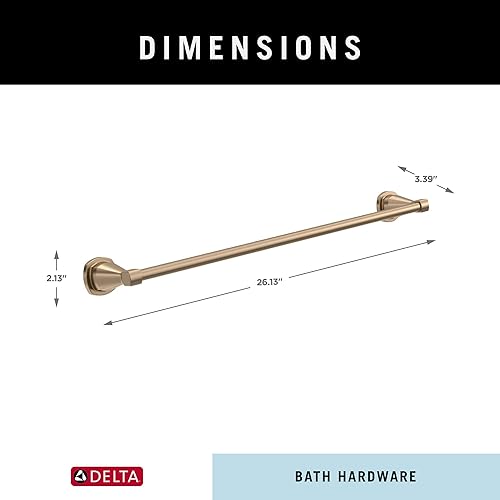 Miniatura 8 de Delta Faucet Stryke - Toallero de 24 pulgadas, bronce champán, accesorios de baño, 77624-CZ