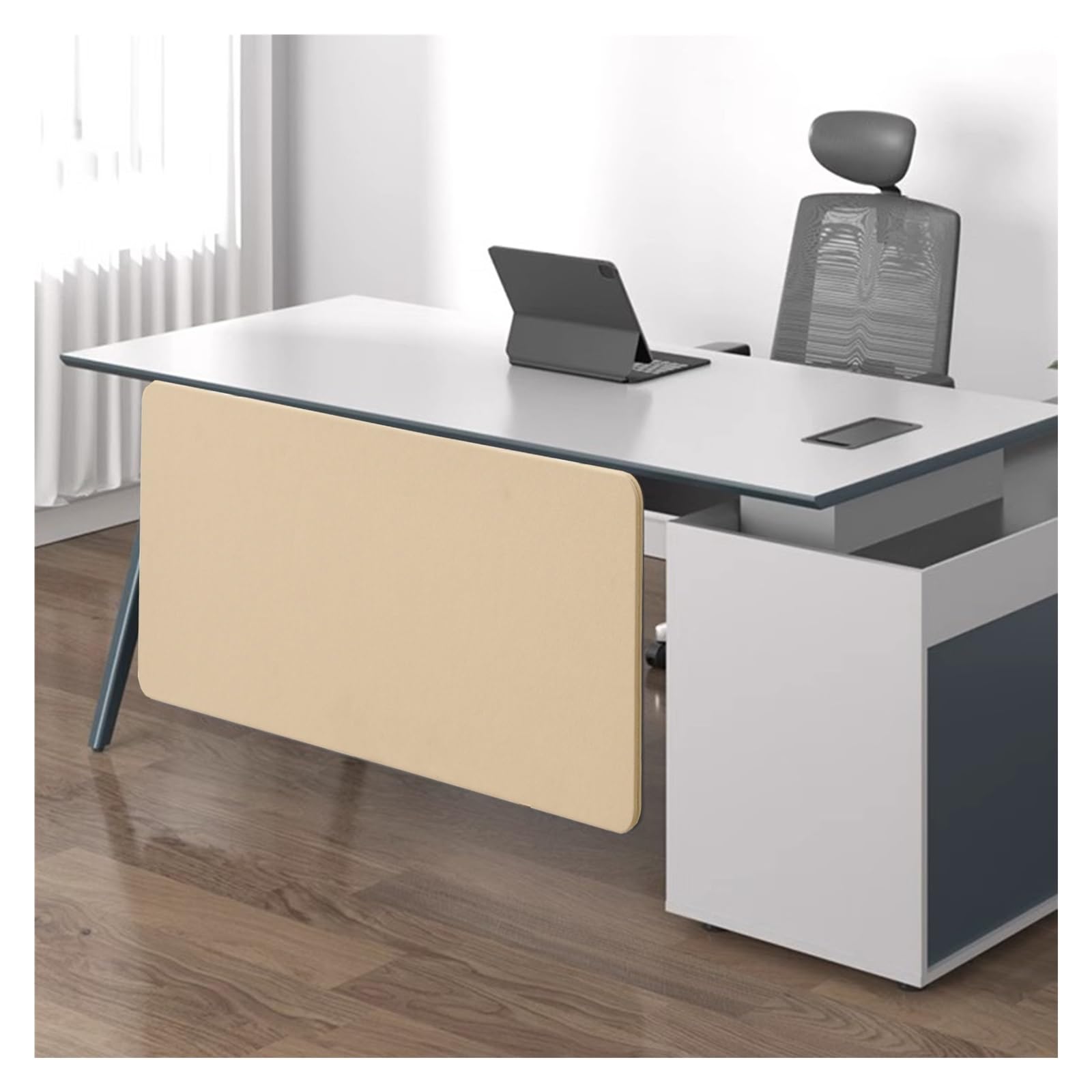 JYHHCYS Under Desk Privacy Panel, Universal Desk Divider Acoustic for Sit Stand Workstations 80 120 140 160 Cm, Office Desk Dividers Partitions Mount Over Or Under Yours Desk(Brown,LxH 120x60 cm)
