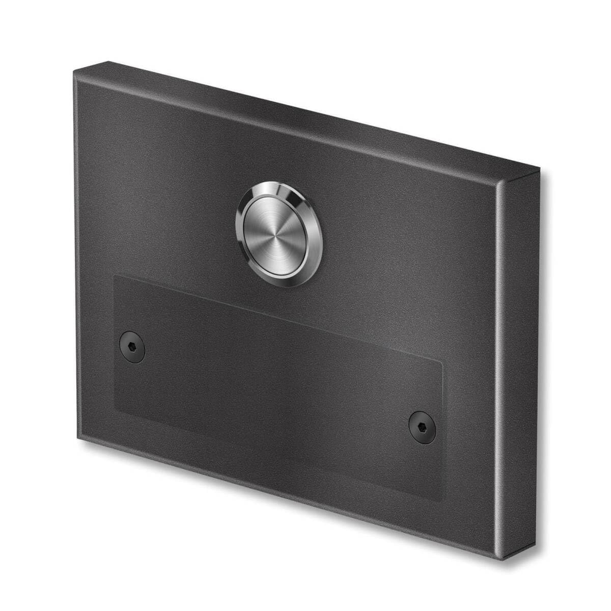 Metzler Edelstahl Türklingel Aufputz Eisenglimmer DB 703 - Rostfrei, Wetterfest, Optionale Gravur, LED-Drucktaster, Austauschbares Namensschild - Modell Kasa