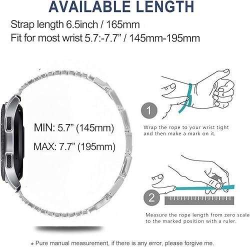 Miniatura 6 de Correas compatibles con Samsung Galaxy Watch de 1.81 pulgadas  Galaxy 3 de 1.77 pulgadas  Gear S3, correa de repuesto de malla metálica de acero