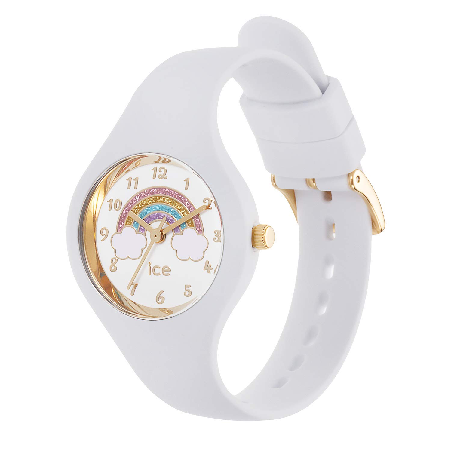 Ice-Watch - ICE fantasia Rainbow White – biały zegarek z silikonowym paskiem