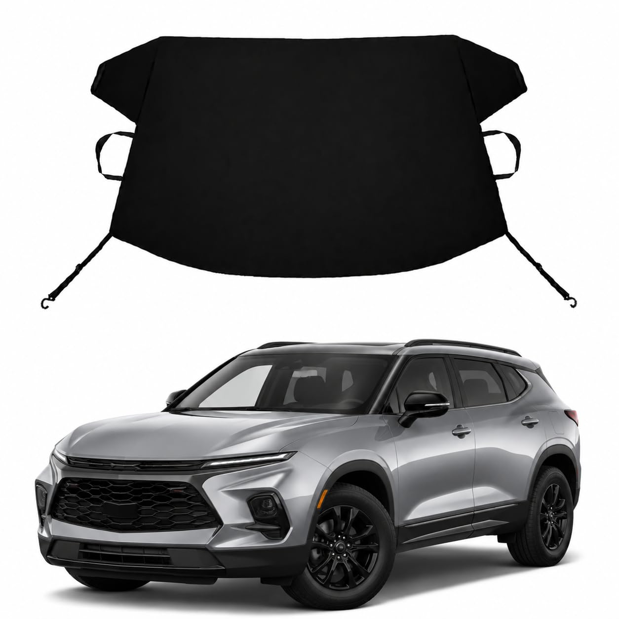 Blazer Custom Windshield Cover for Ice and Snow Che-vy Blazer Heavy Duty 600D Oxford Fabric Windshield Protector Fit Waterproof Frost Snow Cover Winter Car Accessories