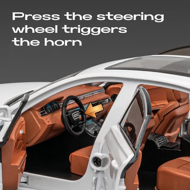 Image of SPITEN Audi A8 1:24 Diecast Scale Model Metal Pull Back Toy car for Kids with Openable Doors & Light, Music Toy Vehicle for Kids - Colors as Per Stock(Multicolour)