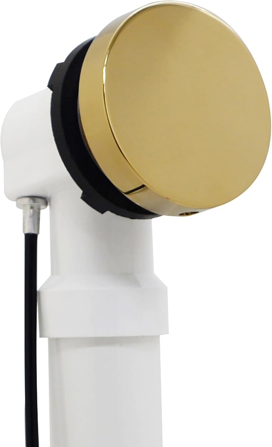 Westbrass D50P35SRE-01 35" Cable Drive Bathtub Drain Trim with Rotary Overflow Cover Knob, Pop-Up Stopper Sch. 40 PVC Fittings, Polished Brass