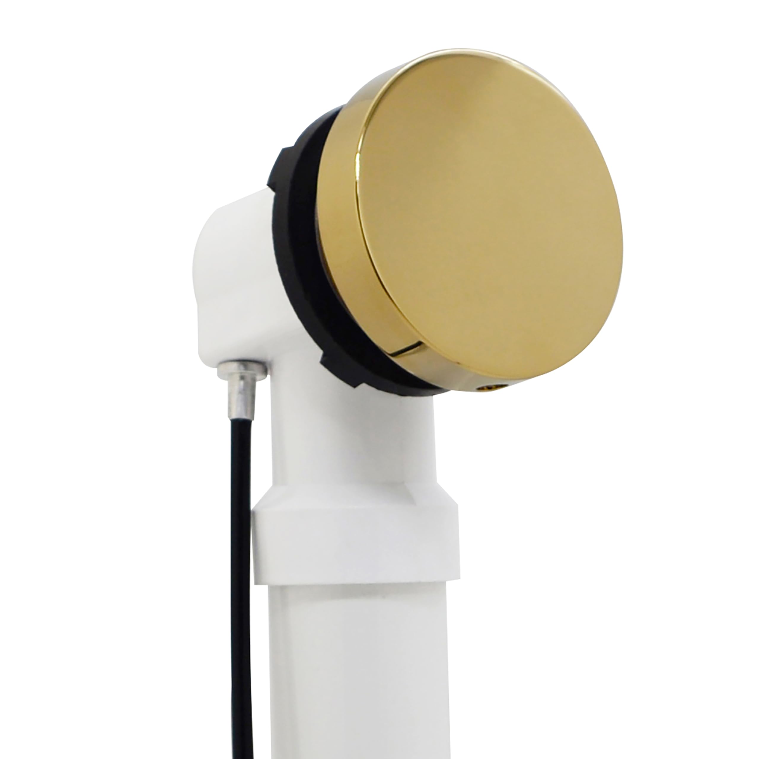 Westbrass D50P45SRE-01 - Tapón de desagüe para bañera de 45 pulgadas con perilla giratoria de desbordamiento, tapón emergente SCH. 40 accesorios de PVC, latón pulido