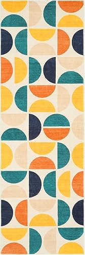 Miniatura 7 de Lahome Alfombra bohemia para pasillos, antideslizante, de 2 x 6 pies, suave, de pelo corto, moderna y lavable que no desprende pelusa, para entrada,