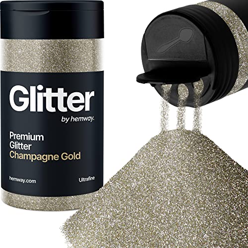 Hemway Champagne Or Paillettes Ultrafine 130g/4.6oz Poudre Résine Métallique Artisanat Paillettes Paillettes Paillettes Pour Gobelets Epoxy, Cheveux Visage Corps Oeil Nail Art Festival