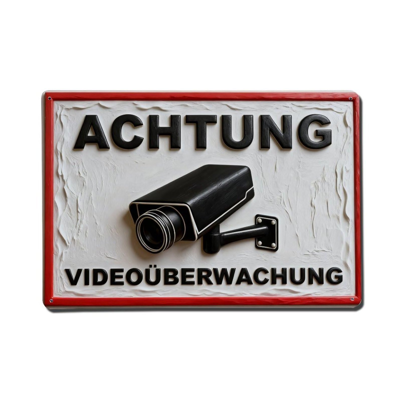 German Video Surveillance Vintage Metal Tin Sign Retro Wall Decor Poster, Ideal for Home Office Living Room Bar Man Cave, 8x12 Inch