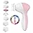 COSLUS Facial Cleansing Brush Silicone Face Scrubber: 7 in 1 FBS-D Electric Exfoliating Rotating Massage Device Waterproof Deep Cleaning Exfoliation Spa Machine - Electronic Skin Care Wash System