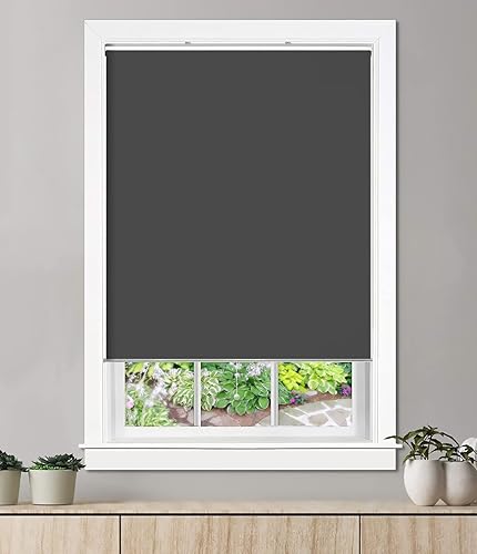 Miniatura 7 de ALLBRIGHT Persianas enrollables clásicas 100% opacas sin cordones para ventanas, sistema de resortes, con protección UV, aislamiento térmico,