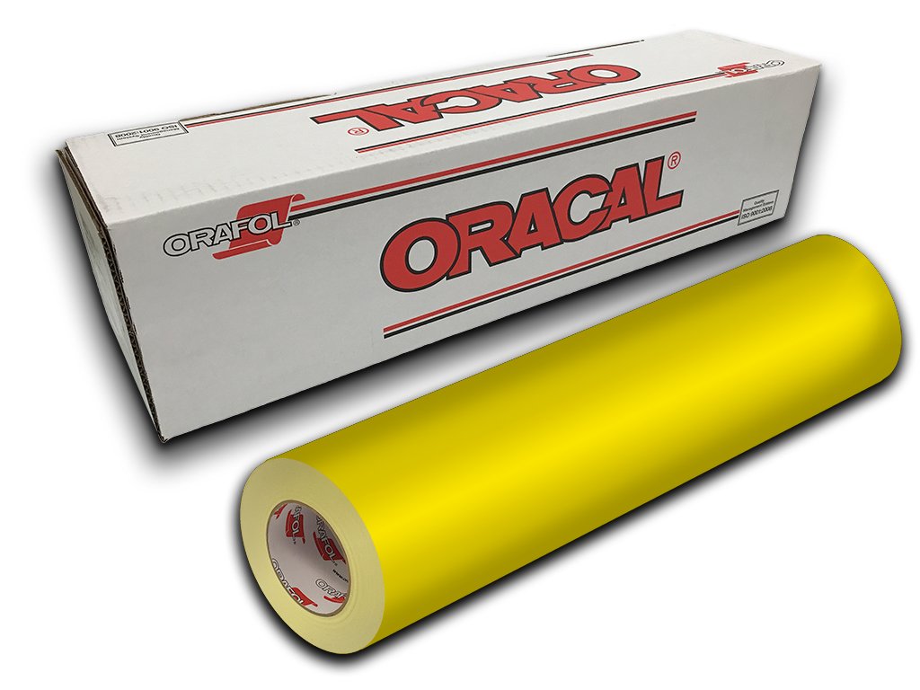 Rouleau Oracal 653 jaune soufre 025 de 30,5 cm x 9,1 m pour découpe