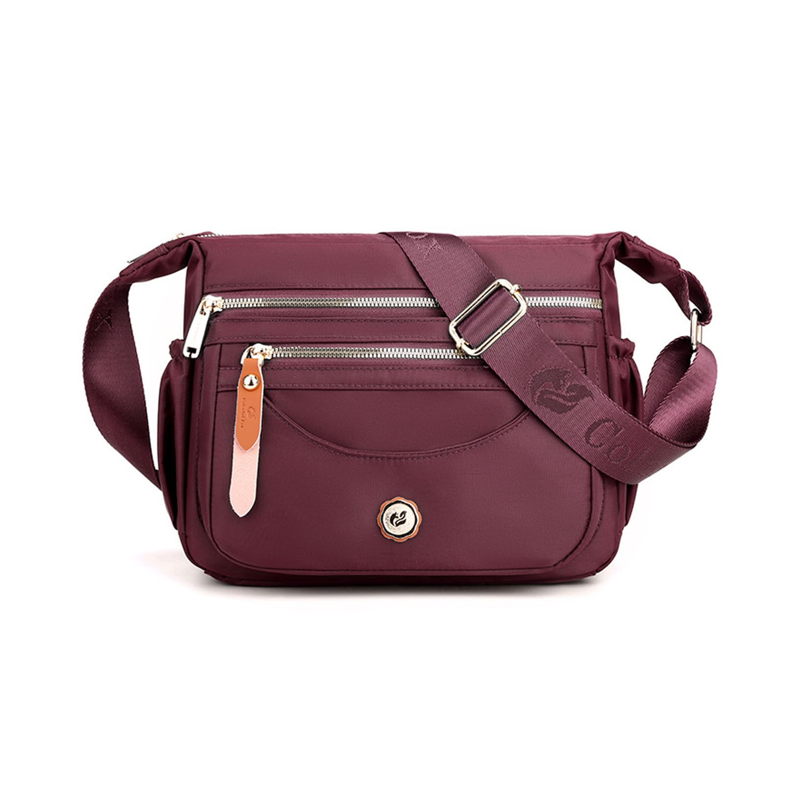 FANDARE Ultralichte dames schoudertas nylon schoudertas handtassen elegante schoudertas met verstelbare brede riem vrouwen mobiele telefoon tas om te hangen damestas multi-tas messenger bag, grijs