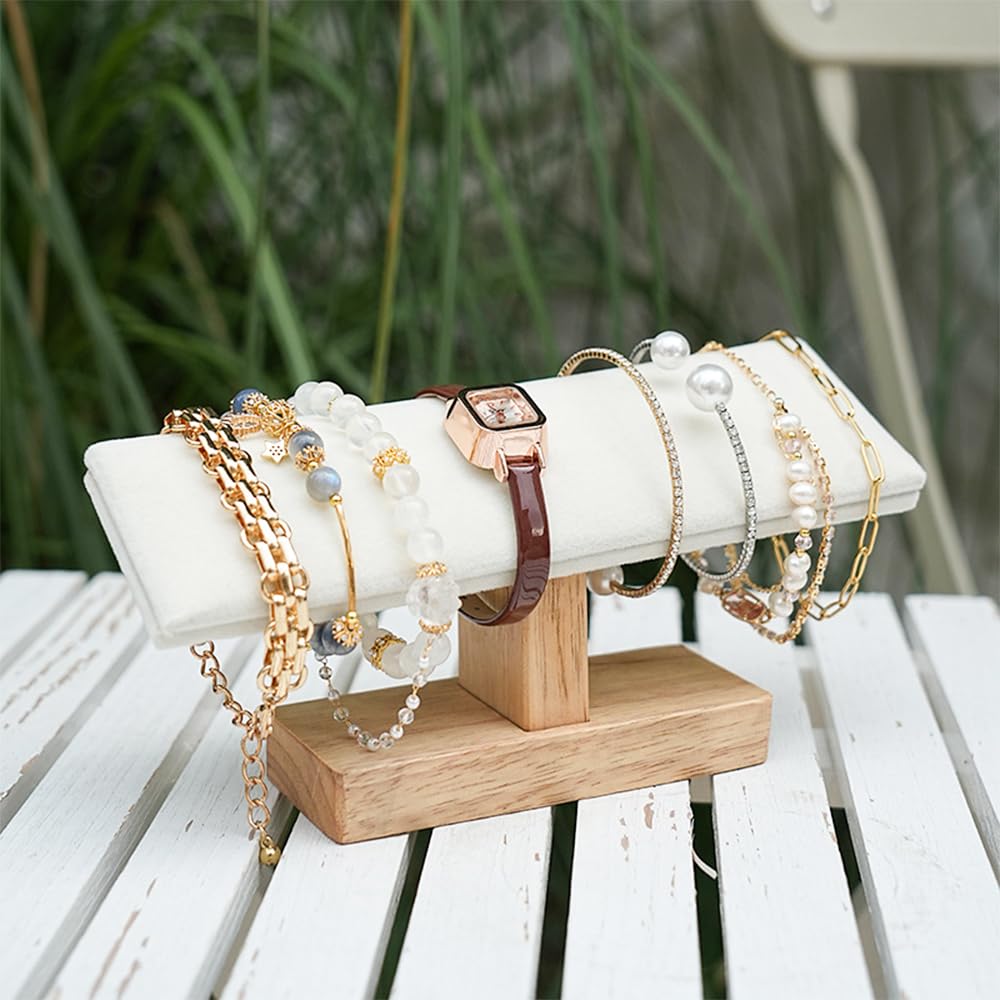 Support Montre En Bois T-Bar, Support Bracelet En Bois, Présentoir Bracelet, Porte Bracelet Presentoir, Porte Bracelet, Range Montre pour Organisateur De Bijoux Montre Bracelet Collier