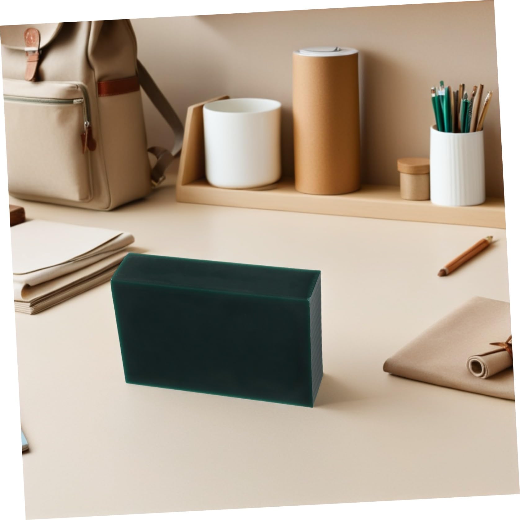 SOLUSTRE Blocco di Cera Cera per per Intaglio per Creazione Prototipi e Stampi, Resistente Verde per Artigiani Esperti