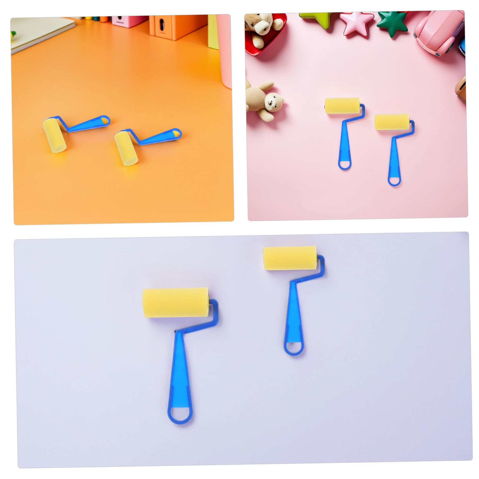 20 Piezas Rodillos de Esponja para Pintar Infantiles Pinceles Esponja Suaves con Agarre Antideslizante Herramientas Lavables para Manualidades y Proyectos Artísticos de Aprendizaje