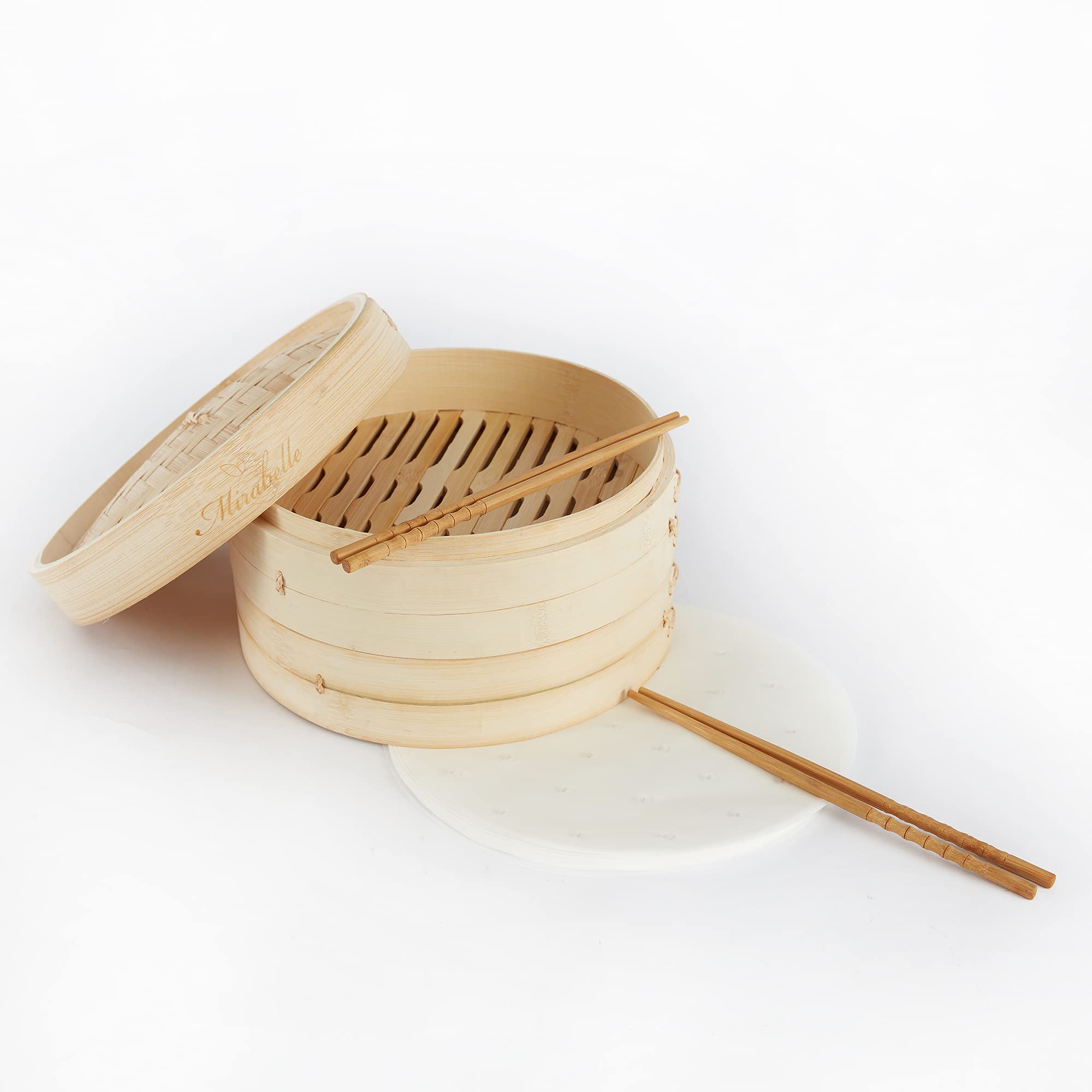 Buy Mirabelle Bamboo Steamer Basket 10 inch, 2 Tier Steam Basket for