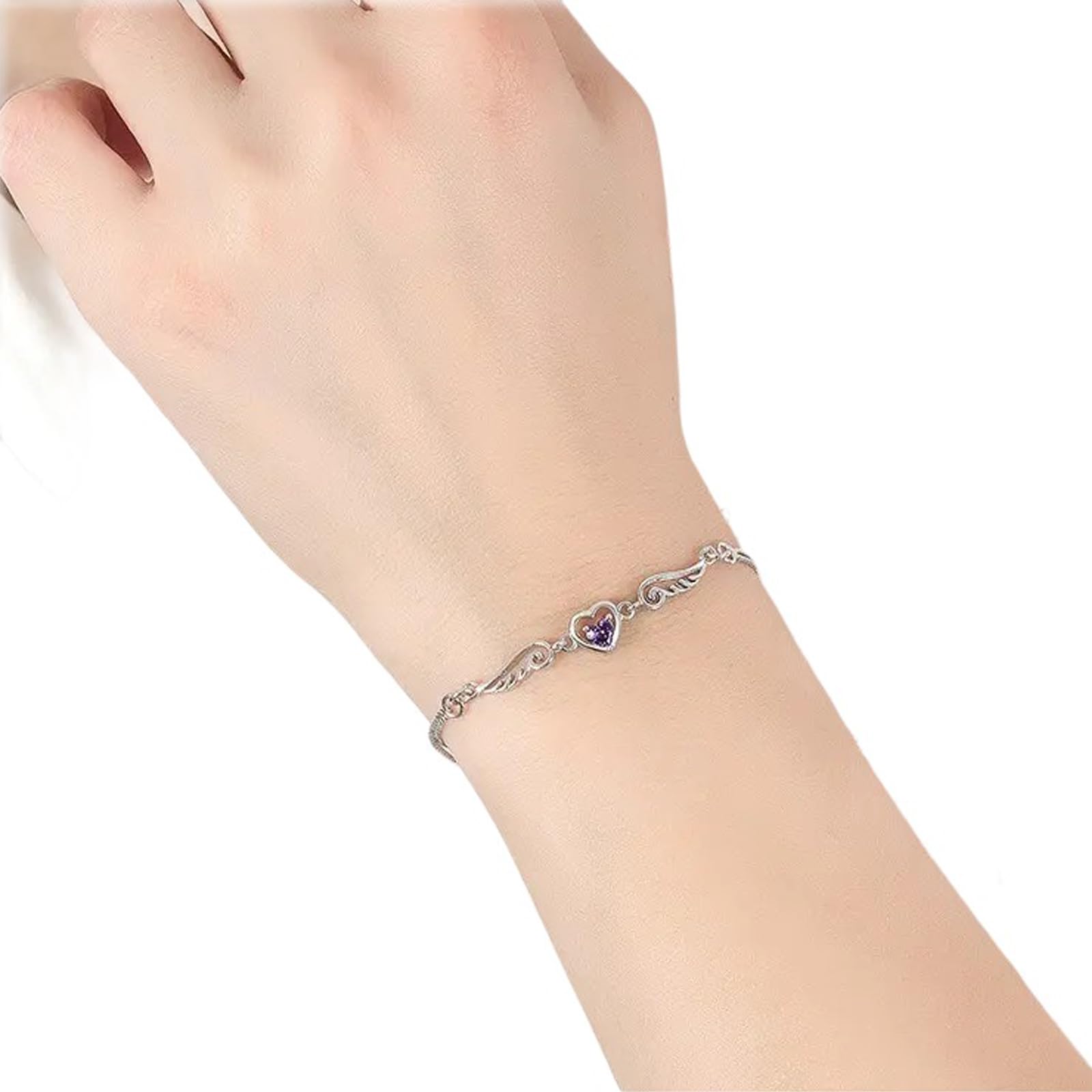 Braccialetto Donna Moda Cuore Donne Gioielli Regolabili Carino Minimalista Regalo Accessorio Trendy-Bianco