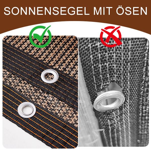 Filet d'ombrage brun 2x4m protection 80% UV pour serres et jardin - 4