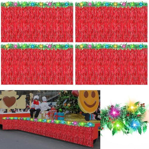 Crowye 8 Pcs LED Christmas Parade Float Decorations Set Foil Frin...