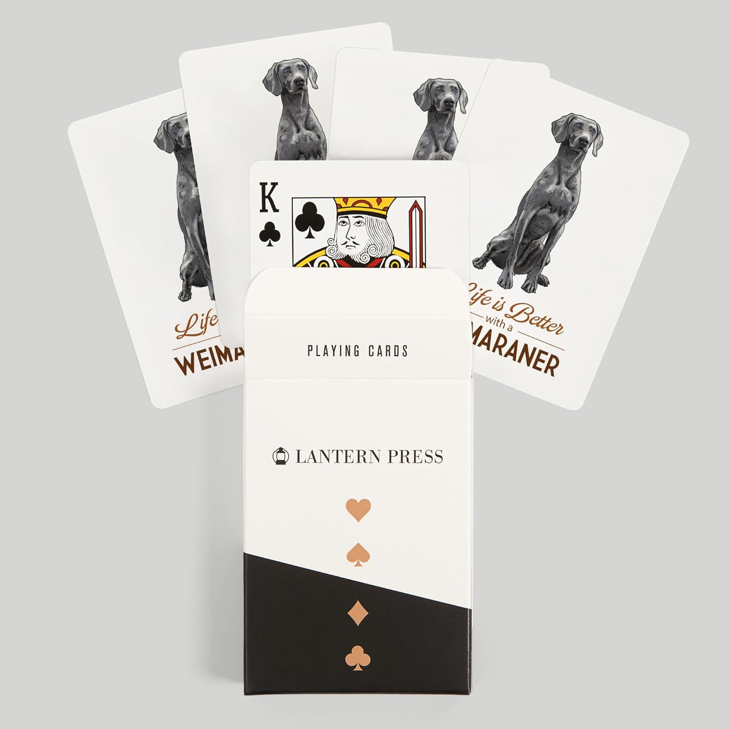 Lantern Press Weimaraner, Life is Better, 52 Playing Cards for Adults, Poker Size Card Deck