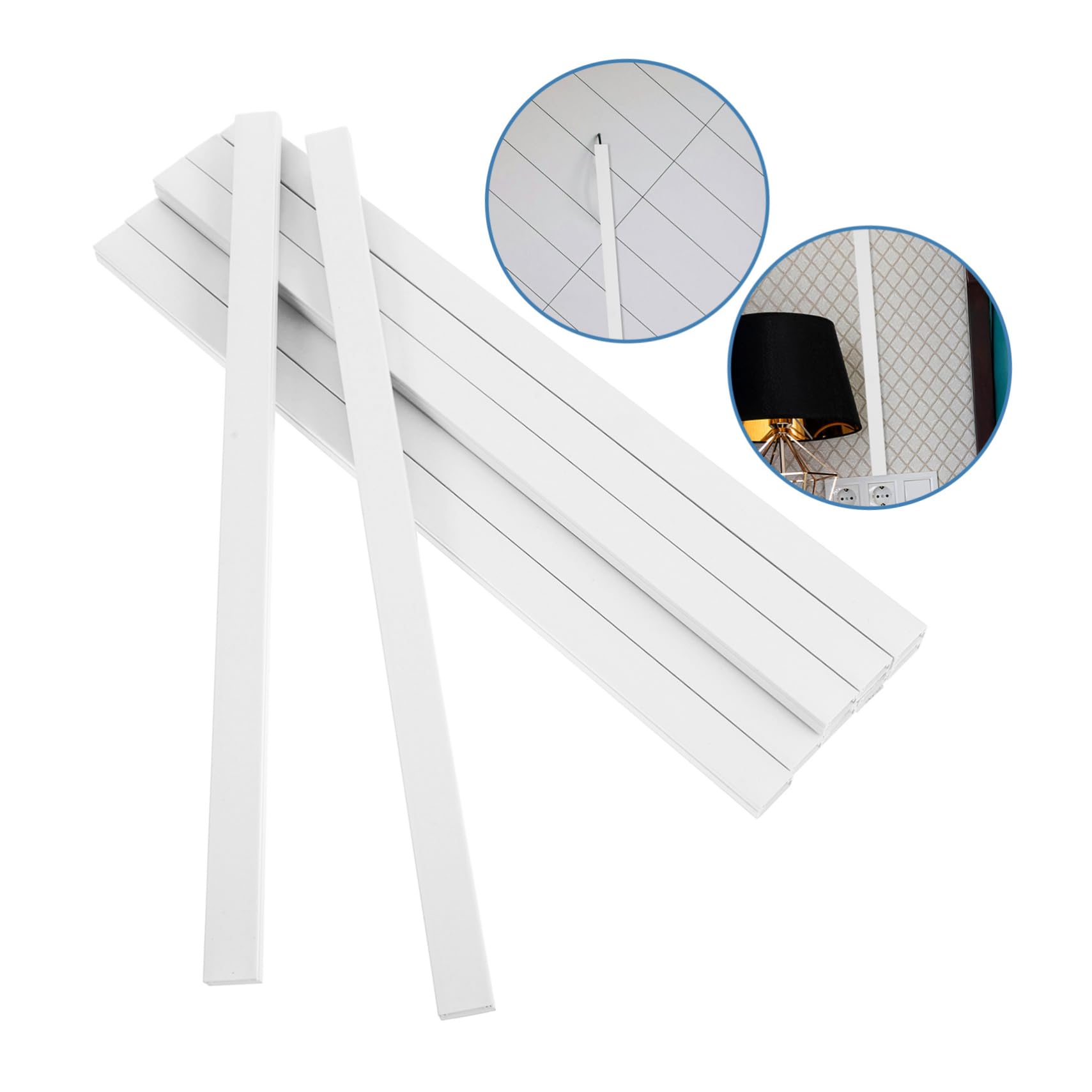 Goulotte Passe-câbles en PVC Blanc, Cache-câbles Flexible à Pose Facile pour Télévision Murale, Rangement Discret des Fils et Câbles