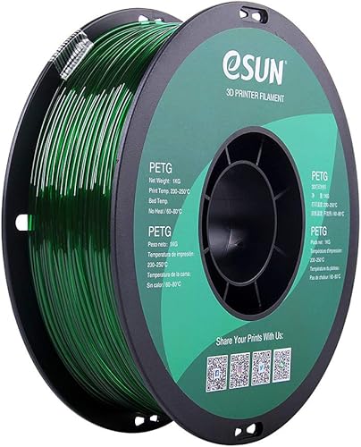 eSUN filamento PETG de 175 mm para impresora 3D de 1 kg 22 libras color naranja filamento PETG para impresora 3D semitransparente de 175 mm color