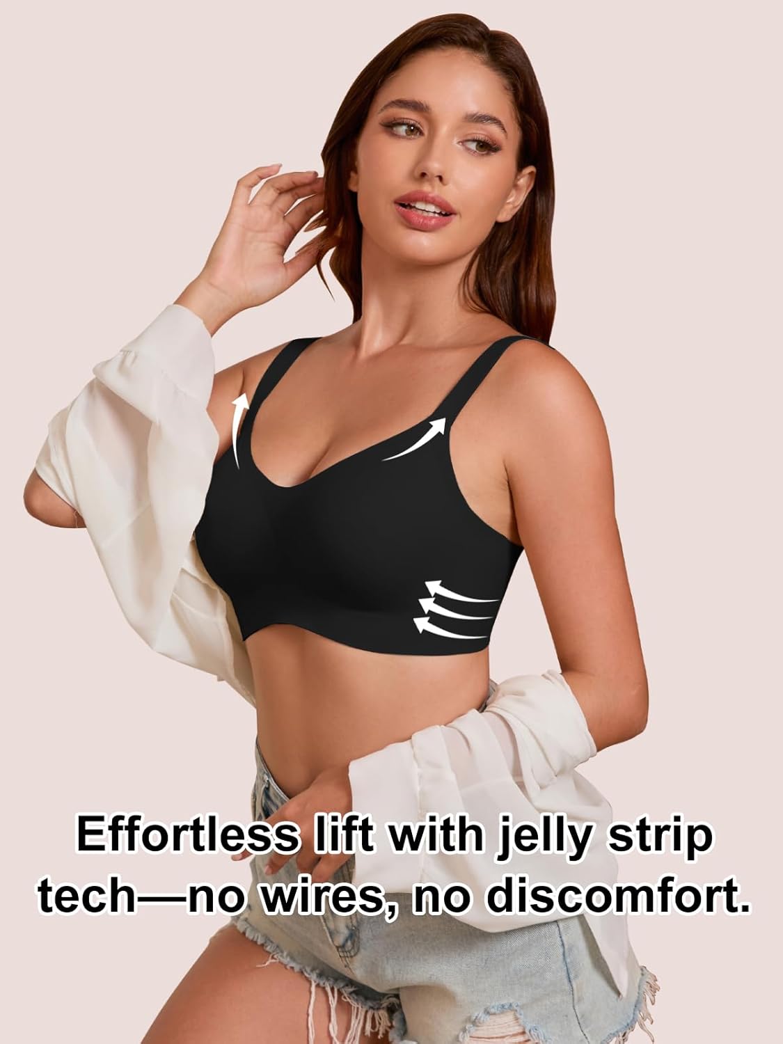 COCOMARTS Jelly Bras for Women No Underwire Full Coverage Push Up Bra Wireless Seamless Bra Comfortable Tshirt Bralettes - Image 6
