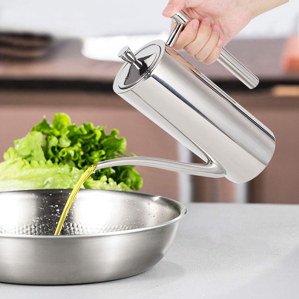 Ymiko Bottiglia di Olio Vuote, Pentola per Olio da in Acciaio Inossidabile, Bottiglie per Dispenser di Olio a Spruzzo, Spruzzatore Olio Spray per Domestica Ristorante(0.7L)