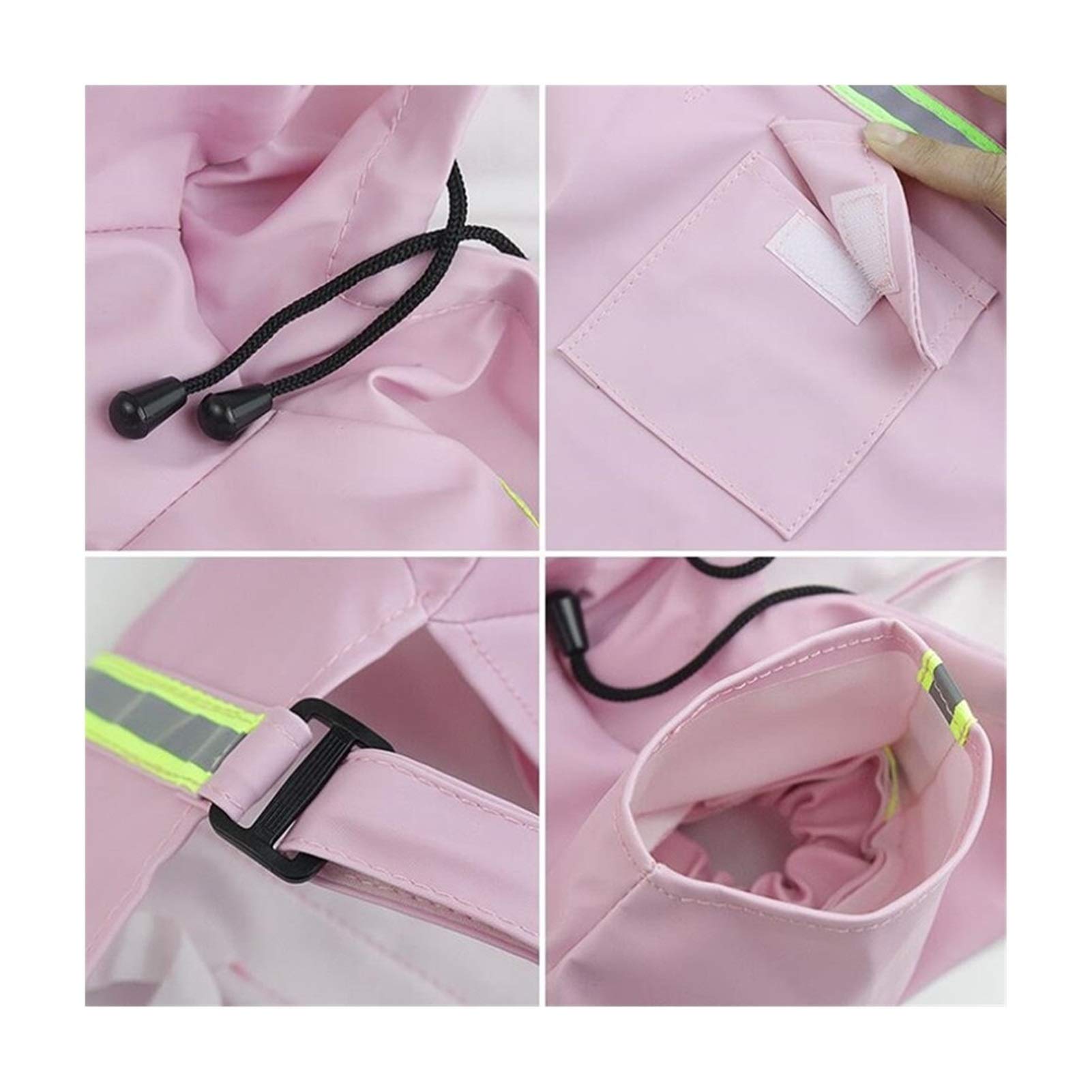Płaszcz przeciwdeszczowy dla psa, Pets Dog Hooded Raincoat Reflective Large Dogs Rain Coat Waterproof Jacket Fashion Outdoor Breathable Clothes For Pets(Pink,XX Large)
