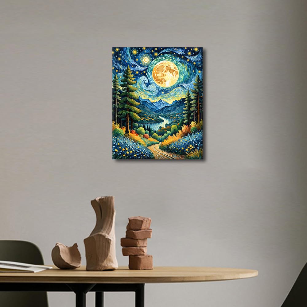 Set Pittura Per Numeri Per Adulti - 6 Tele 20x30 Cm, Motivo Paesaggio