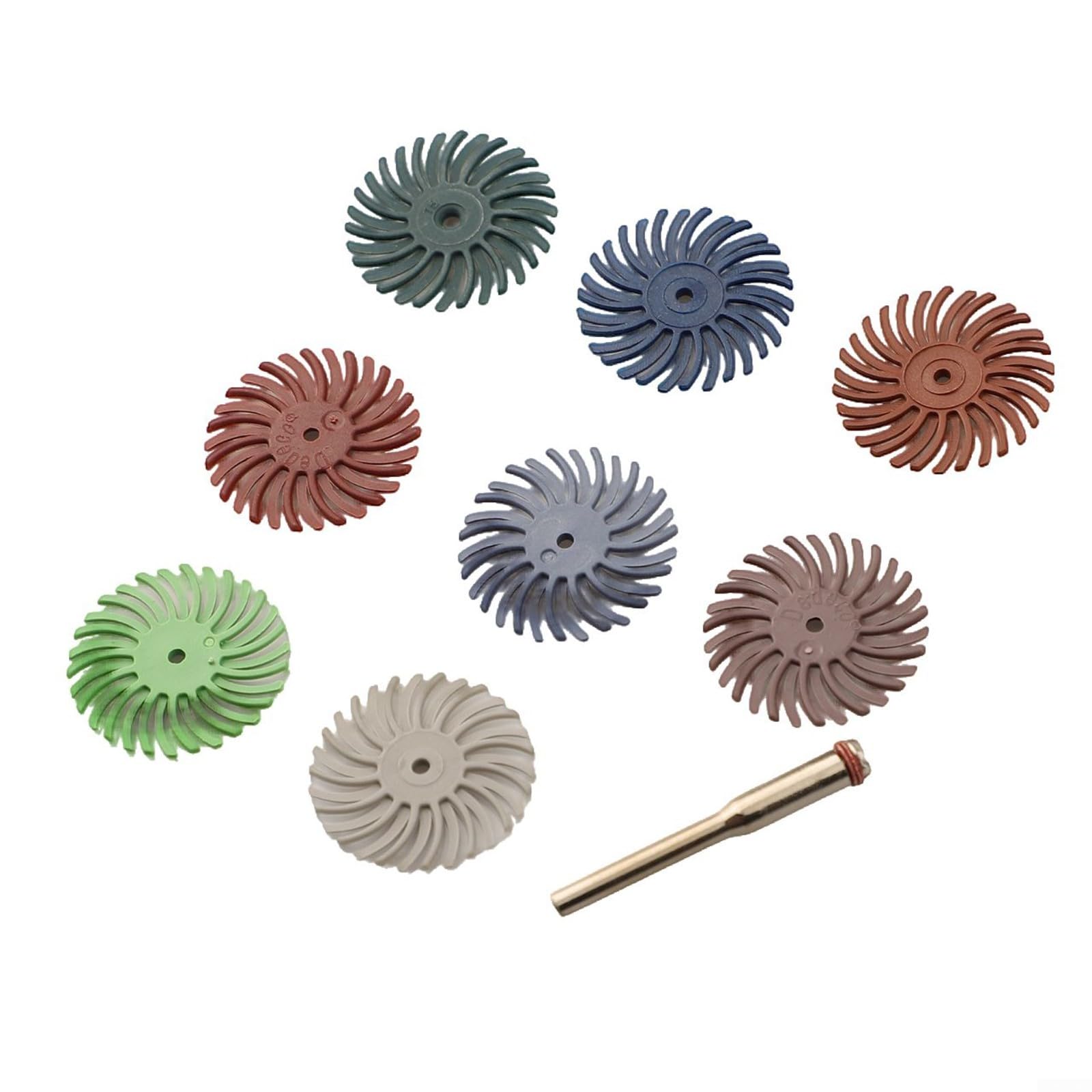 Spazzole Disco Radiali 50 Grana Verdi – Set 6 Pezzi Per Utensili Rotanti, PMC Supplies