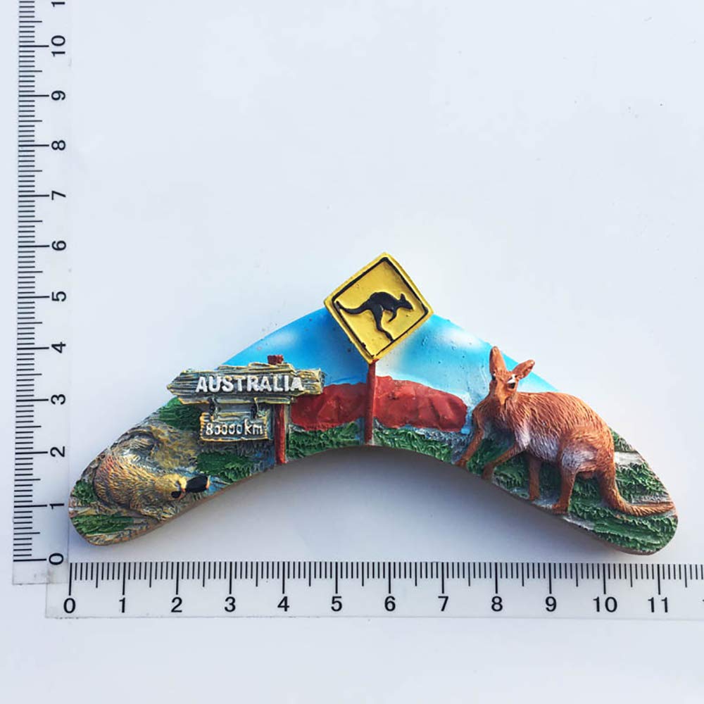Canguro Of Australia - Magnete Da Frigo Souvenir In Vetro Cristallo E Poliresina, Fatto A Mano, 4x4 Cm, Decorazione Magnetica Per Cucina, Regalo Di Viaggio Originale - 2