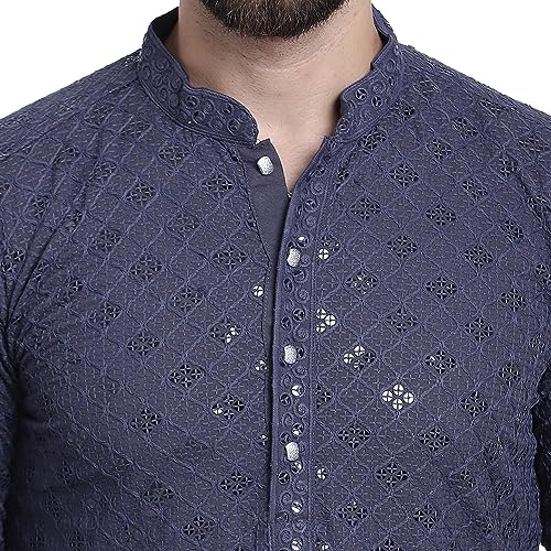 Image of SOJANYA (Since 1958 Men's Pure Cotton Sequence Kurta & Pyjama Set