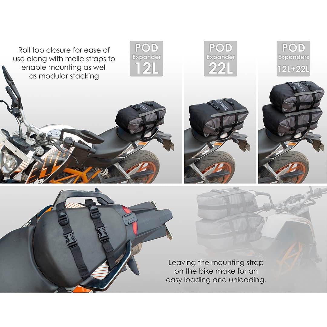 ViaTerra POD 22L 100% Waterproof Motorcycle Tail Bag I Perfect Travel & Storage Solution for Motorbikes : Amazon.in: Car & Motorbike