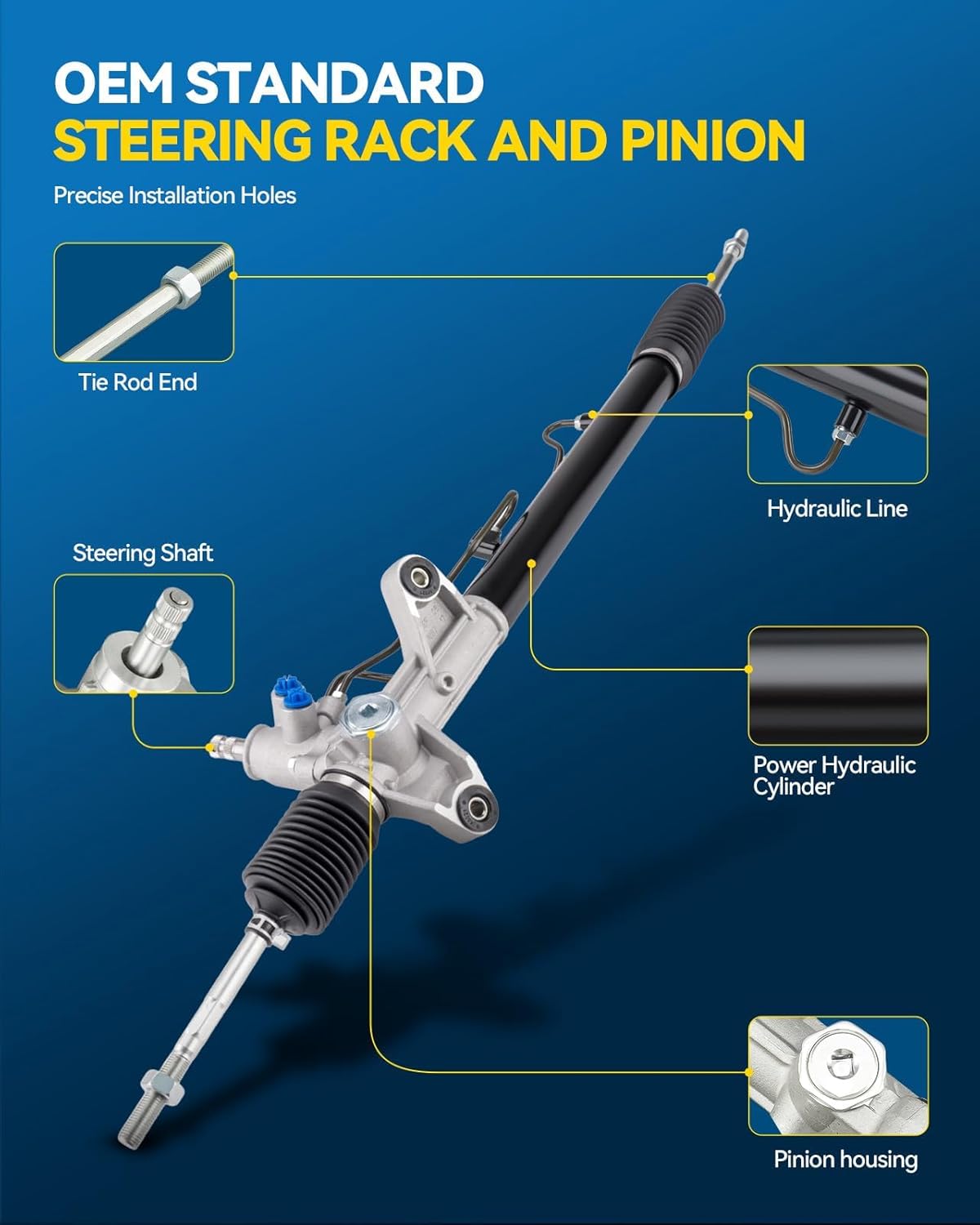 PHILTOP Power Steering Rack and Pinion Assembly Compatible with 1997-2001 CR-V, Hydraulic Steering Rack and Pinion Replace 26-1776