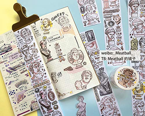 マスキングテープ meatball 六月 人物 特殊インク 手帳 かわいい シール 手帳テープ 海外マステ (石膏不像)
