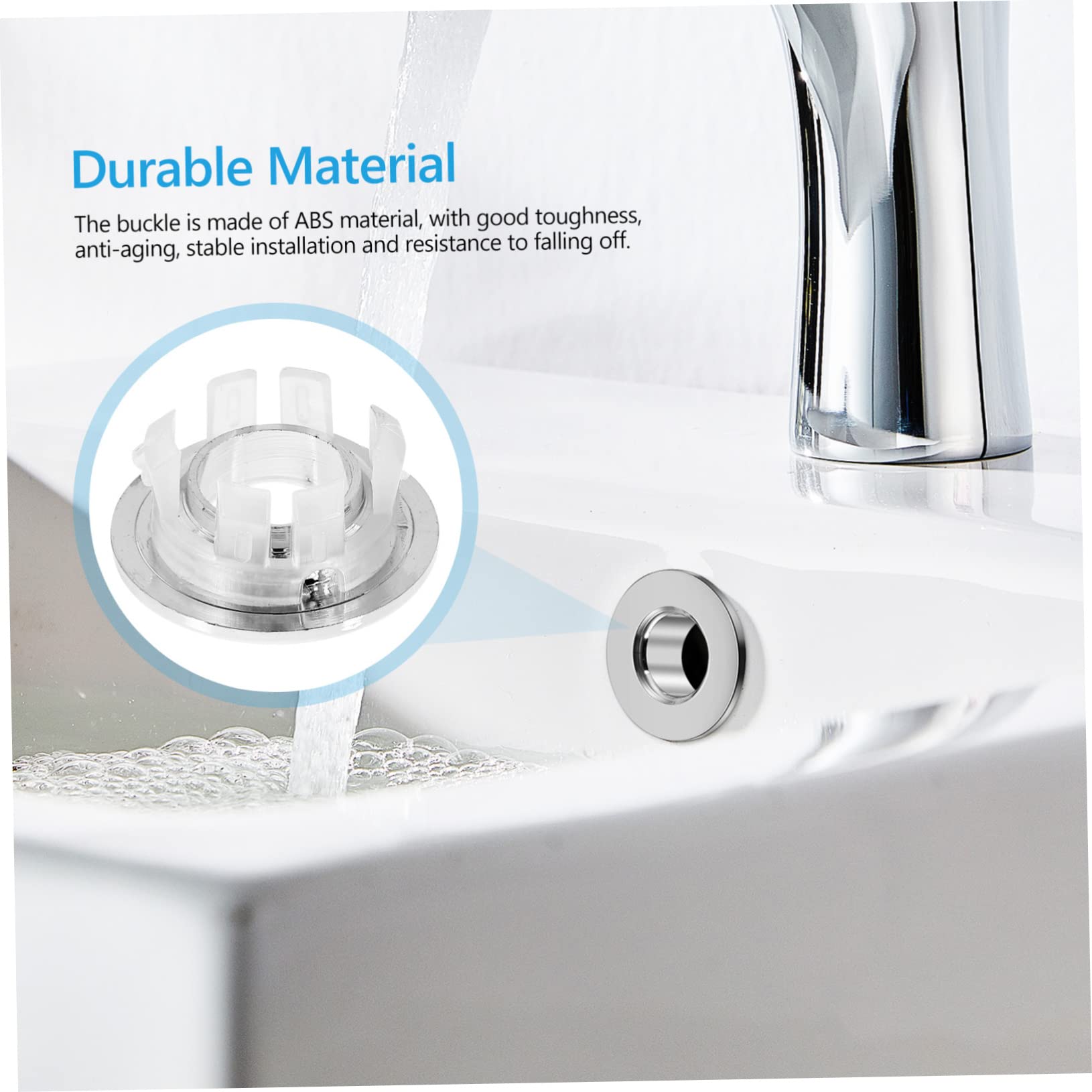 Tapas De Desbordamiento Para Lavabo De Baño | Pack De 2, Aleación De Zinc Dorado, Fácil Instalación, Compatible Con Fregaderos Rectangulares