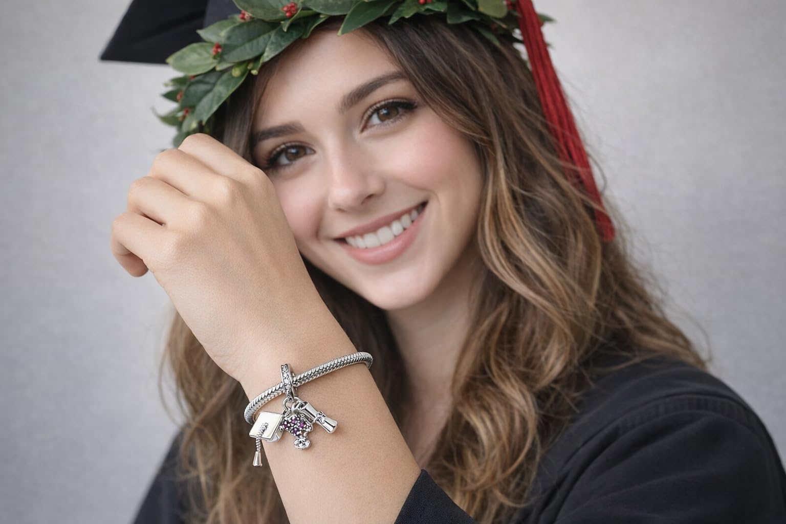 Charm Nowy 2023 Kompatybilny Wszystkie marki Wisiorek Ukończenie szkoły Dyplom Kwiaty Pergamin Urodziny Zawieszki na rocznicę Oryginalne Srebro Mama Koralik Talizman Serce Boże Narodzenie