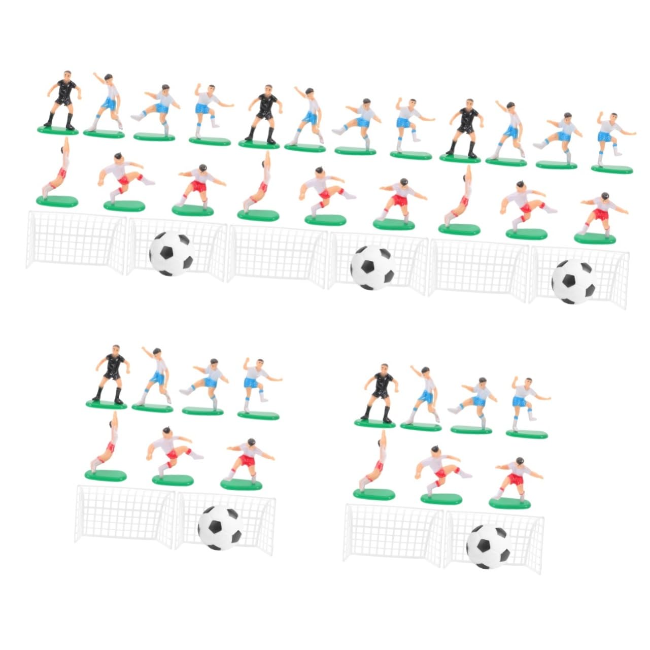 5 Sätze Dekoration der Fußballmannschaft Fußballdekoration für Kuchen Fußball-Geburtstagskuchendekoration Miniatur-Fußball aus Kunststoff Miniatur-Landschaftsdekor