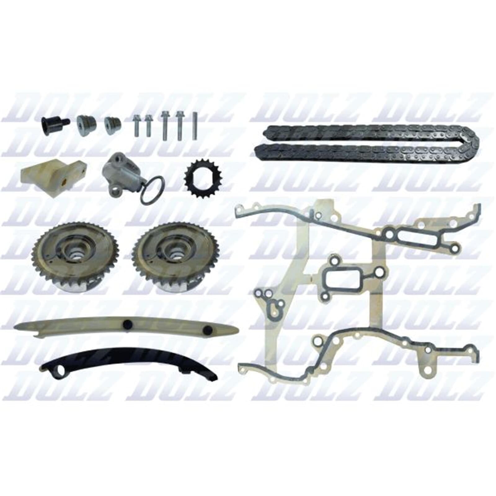 DOLZ SKCO004V Kit de cadena de distribución con rueda dentada árbol de levas con rueda dentada cigüeñal