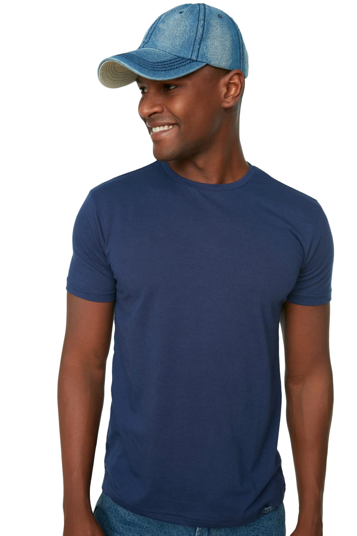 Trendyol Man Basic Regular Standard Crew Neck Knit T-Shirt Navy Blue