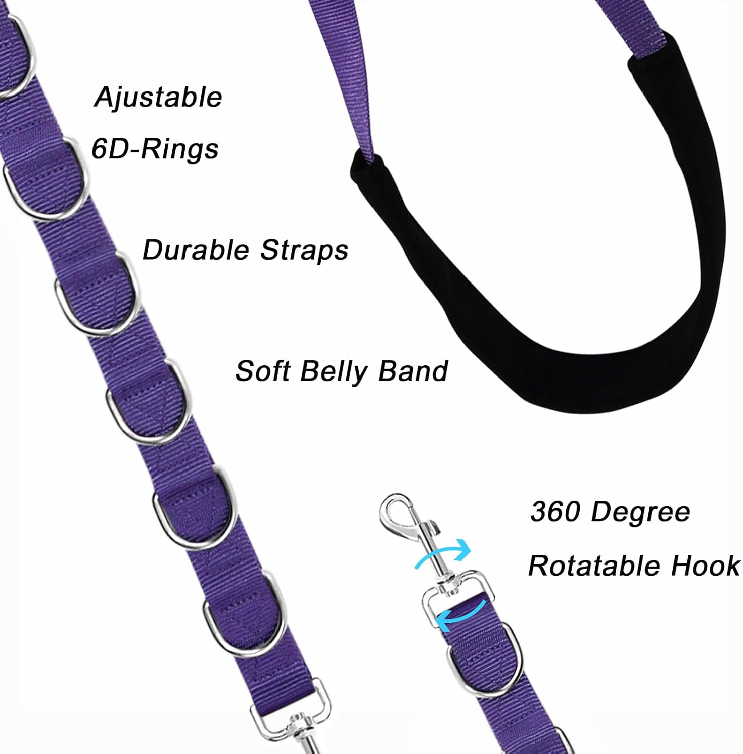 ASOCEA Dog Grooming Belly Strap Adjustable Nylon Loop for Pet Bath Dog Grooming Extension Grooming Table Arm Accessories for Small Medium Dogs Cat 4