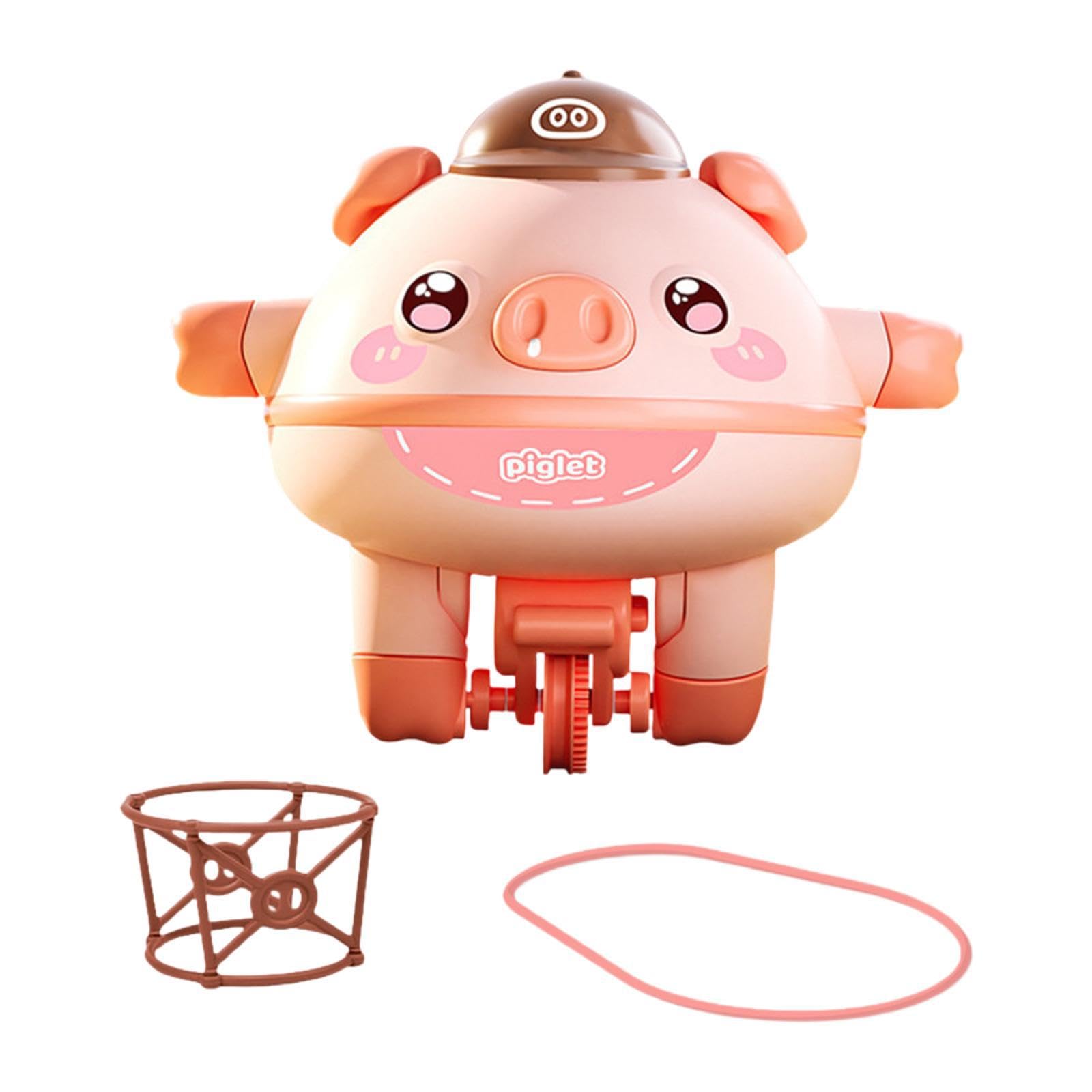Menolana Fun Tightrope Walking Piglet Toy for Kids, Pink