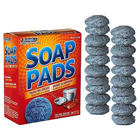 SCRUBIT 20 Pack Steel Wool Soap Pads - Metal Scouring Cleaning Pads for Dishes, Pots, Pans, and Ovens - Pre-Soaped for Easy Cleaning of Tough Kitchen Grease and Oil Cover