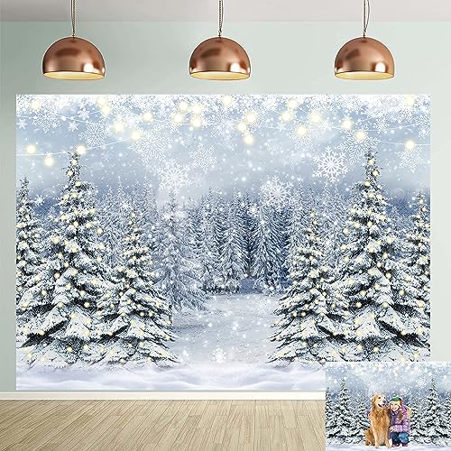 Toile de fond forêt de Noël pour sublimer vos photos de famille en hiver