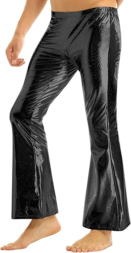 Miaeowve Men's Vintage 60s 70s Bell Bottom Stretch Fit Classic Flares Retro Leg 