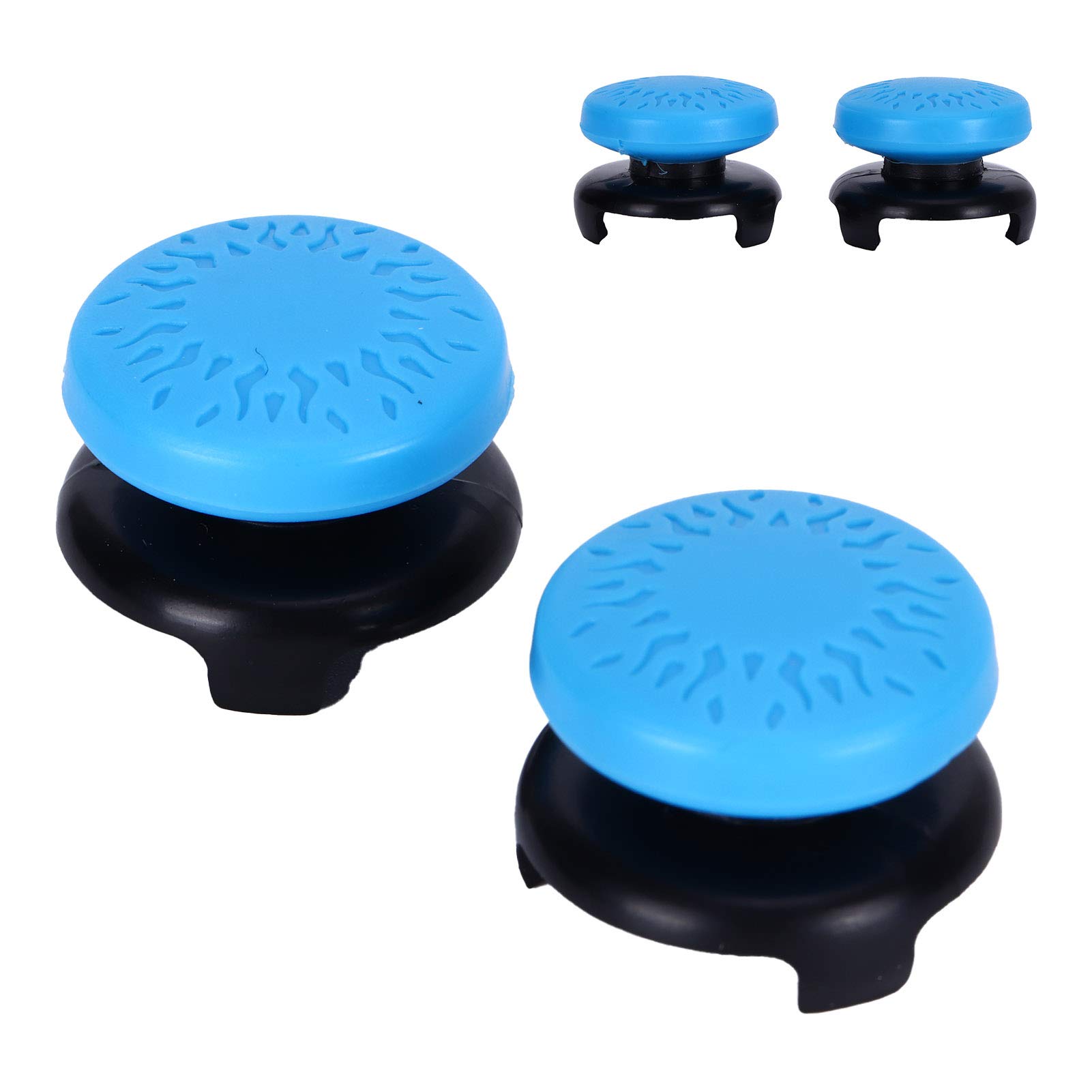 Cocoarm 2Pcs Cubierta de Palanca de Mando para Thumbstick, Funda de Control Suave de Silicona con Diseño de Textura Fresca para, Cómodo Material ABS, 4 Colores (Blue)