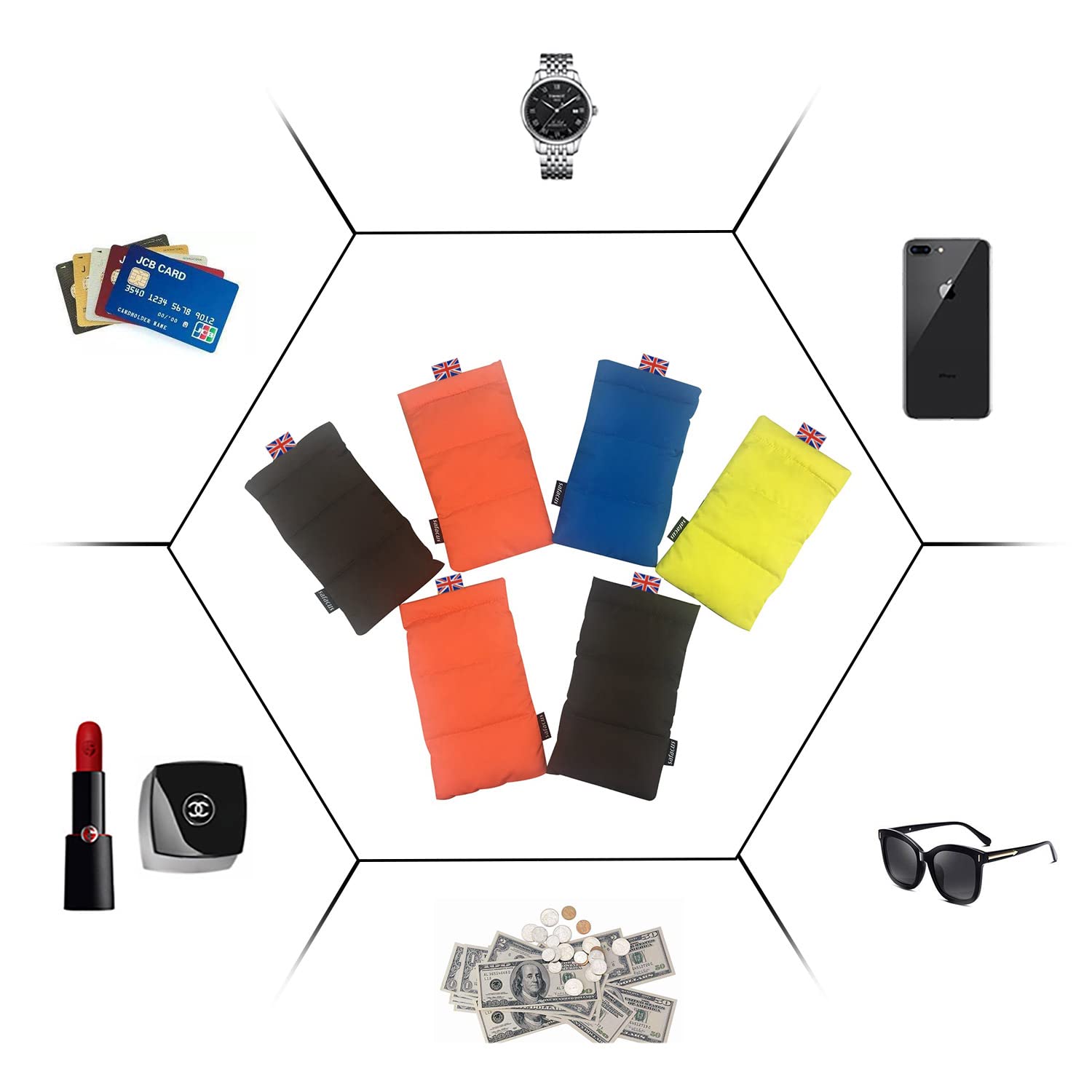 Thermo-Handyschutzhülle für Camping, Wandern, verhindert Einfrieren, verlängert die Akkulaufzeit, warme Outdoor-Schutzhülle für iPhone, Samsung Galaxy, Babyblau