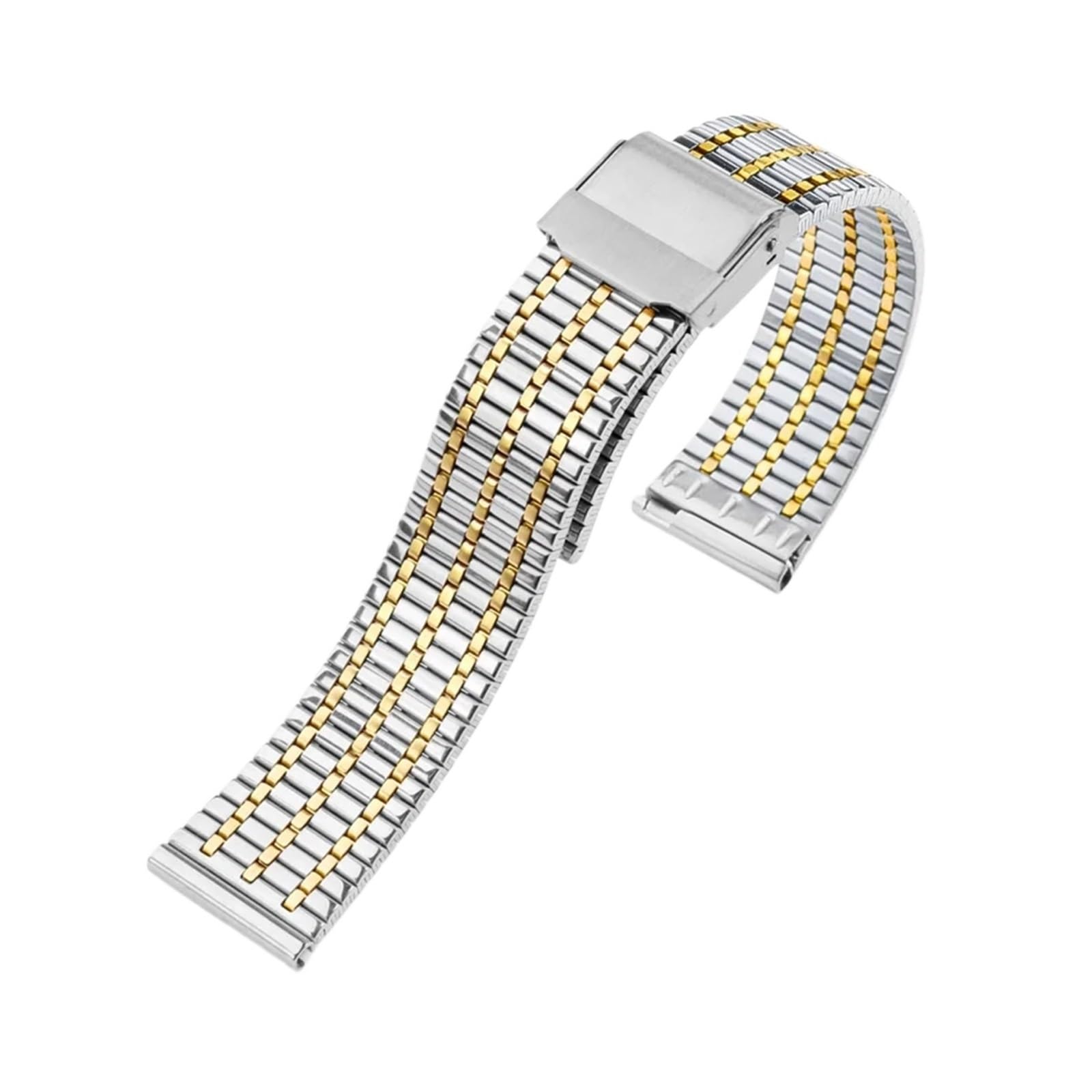 Men's Mesh Strap Compatible With GT/2/3 Metal Steel Strap Color Block WatchChain 20/22mm(Silver Gold,18mm-width)