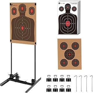 Atflbox Shooting Target Stand with 10pcs 17x25 Inch Sight in Paper Targets, Durable Paper